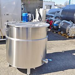 Brand new 1000 liter electrically heatable agitator tank, Aisi 316 with propeller agitator