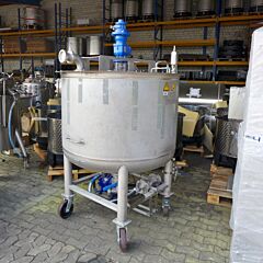 1000 liter tank with pneumatic agitator, Aisi 304