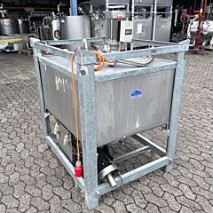 350 liter temperable rectangular container, Aisi 304 with propeller agitator