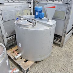 500 Liter Rührwerksbehälter aus V2A mit Schrägblattrührwerk