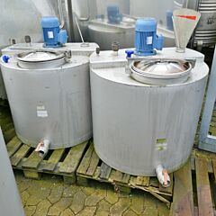 500 Liter Rührwerksbehälter aus V2A mit Schrägblattrührwerk