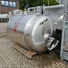 2500 Liter heiz-/kühlbarer Rührwerksbehälter aus V4A (1.4539) mit Balkenrührwerk