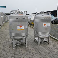 1000 liter IBC round container, Aisi 316