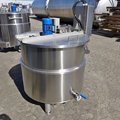 Brand new 530 liter electrically heatable agitator tank, Aisi 316 with propeller agitator