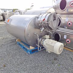 2300 liter agitator tank, Aisi 304 with jet stream mixer