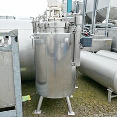 550 Liter heiz-/kühlbarer Druckbehälter aus V4A mit Balkenrührwerk