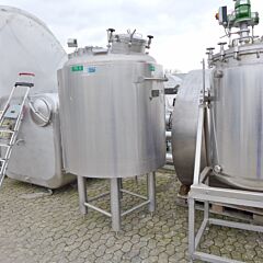1000 Liter heiz-/kühlbarer Druckbehälter aus V4A mit Propellerrührwerk